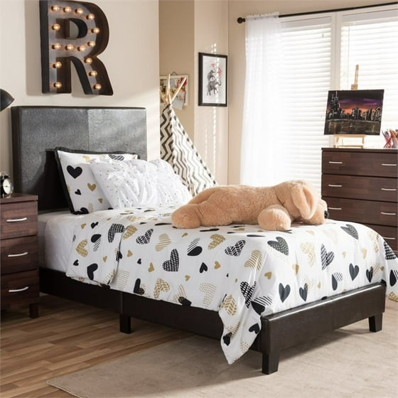 Baxton Studio Ramon Modern And Contemporary Faux Leather Upholstered Baxton Studio Ramon Modern And Contemporary Faux Leather Upholstered Twin Size Platform Bed Multiple Colors Com