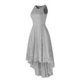 thumbnail image 4 of Njagoc3 Womens Sleeveless Lace High - Low Dress, A - Line Formal Gown, Wedding Guest & Ceremony Wear, 4 of 6