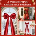 thumbnail image 4 of CoreLiving Extra Large Christmas Tree Bow Topper, 20x47 Inches Giant Big Red Bow, Wine Red Stain Christmas Wreath Bows for Tree Topper Door Wall Home Party Holiday Wedding Birthday Decorations, 4 of 7
