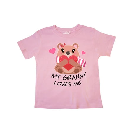 

Inktastic My Granny Loves me- bear and hearts Gift Toddler Boy or Toddler Girl T-Shirt