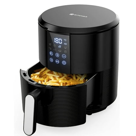 

KITCHER 3.5QT Air Fryer with LED Digital Display Temperature Control 8 Preset Cooking Modes Recipe Book - KAF3003 (Black Color)