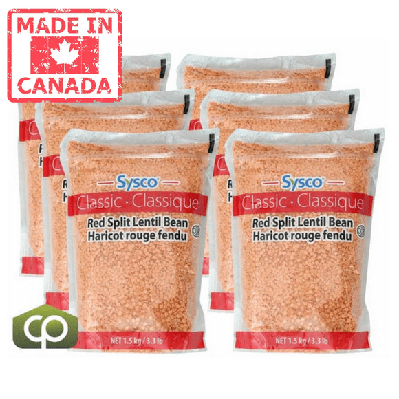 Sysco Classic Bean Lentil Red Split 1.5KG/3.3LBS (6/Case)- Canadian Made