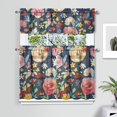 thumbnail image 2 of Vintage Boho Curtains 36 Inch Short - 3 Panel Farmhouse Floral Set with Rustic Wildflowers, Rod Pocket, 2 of 6