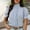 Blue, variant on Button Down Shirts Shirts for Women Women's Striped Down Shirts Casual Puff Short Sleeve Ruffle Mock Neck Work Blouses Tops Short Sleeve Shirts Womens Shirts Blue XL