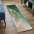 thumbnail image 3 of Watercolor Beach Waves Washable Area Rug 2x6 Abstract Green Ocean Low-Profile Area Rugs with Non Slip Backing Indoor Floor Carpet for Entrance Living Room Bedroom Home Office, 3 of 9