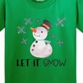 thumbnail image 4 of Inktastic Let It Snow Cute Snowman in Hat and Scarf Youth T-Shirt, 4 of 5