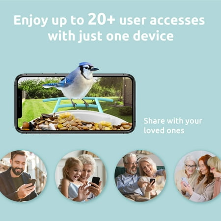Smart Bird Feeder Camera, Netvue Birdfy Automatic Outdoor Bird Accessories with APP Notification AI Recognition Night Version Waterproof for Yard/House Buddy