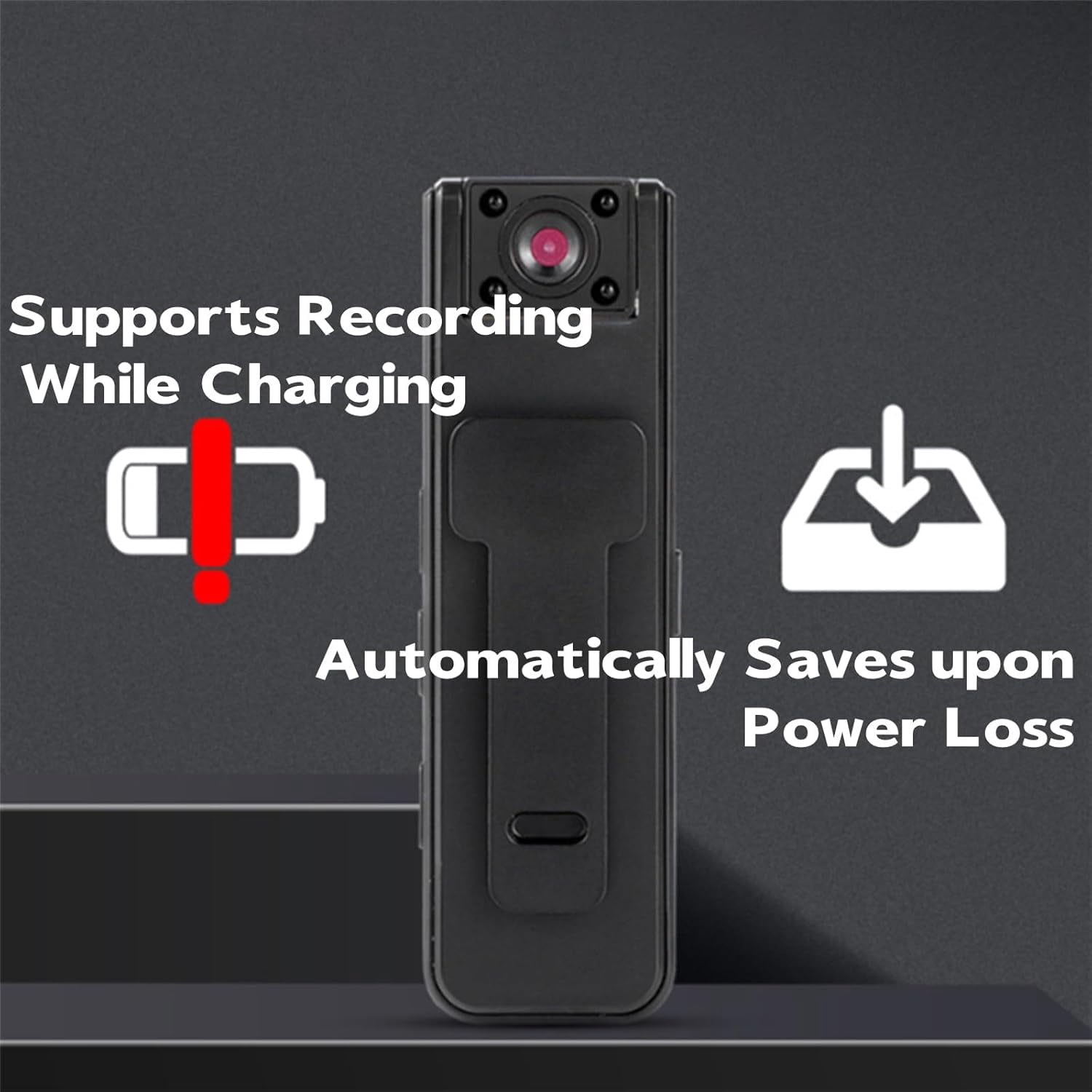 1080P 2-in-1 Sports Video & Audio Recorder, Portable Clip-On Wearable Camera with Night Vision, Mini Body Camera for Outdoor Sports, Cycling