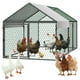thumbnail image 1 of VEVOR Gallinero Metálico para 4-6 Gallinas 1 x 2 x 1 m, Recinto Gallinero con Cubierta Impermeable y Puerta Doble, Jaula para Aves de Corral con Techo a Dos Aguas, para Uso en Exteriores, Granjas, 1 of 9