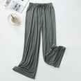 thumbnail image 4 of Homegro Women's Pajama Bottoms Elastic Waist Sleep Pants Pj Straight Leg Solid Drawstring Soft Lightweight Green Medium, 4 of 4