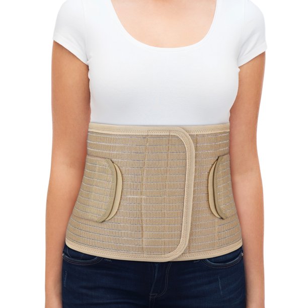 Ortonyx Breathable 9 5 Abdominal Binder Postpartum Postoperative Wrap Abdomen Hernia Support Belt For Men And Women S M 22 33 Beige Walmart Com Walmart Com