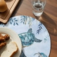 thumbnail image 4 of Round Placemats Blue Sea Turtles 15 inch Set of 4 Table Mats for Dining Table Coral Shell Jellyfish Heat Resistant Non-Slip Kitchen & Home Decorative Place Mat Set, 4 of 8