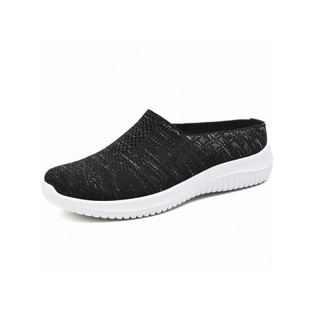 

Mules for Women Slip On Comfort Shoes Walking Backless Sneakers Black 6.5