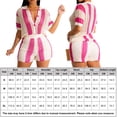 thumbnail image 2 of Juego De Ganchillo De 2 Piezas Conjunto de ganchillo de 2 piezas para mujer, parte superior con botones y pantalones cortos de bloque de color, ropa de playa de fiesta Ygjytge Rosa Roja S para Mujer, 2 of 8