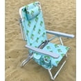 thumbnail image 3 of Bliss Hammocks Folding Beach Chair W/ Towel Rack & Cup Holder, 5 Reclining Positions, 275 Lb. Capacity (Palm Tree), 3 of 11