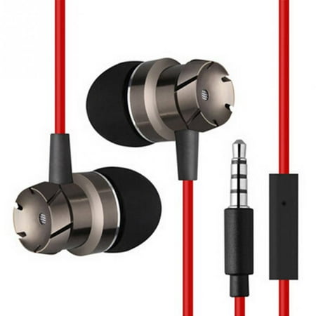 07 Isolation Earbud - Metal In-Ear Earbuds Headset With Red Cord + Noise Isolation + Mic + High Bass