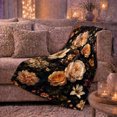 thumbnail image 6 of Moody Floral Moon Bat, Cozy Friendship Quote Scene, Warm Flannel Blanket for Living Room and Reading Nook with Detailed Artwork, Art Lovers Thanksgiving Gift, Artistic Home Decor, 6 of 9