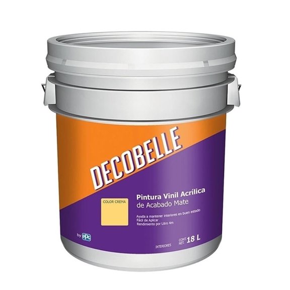 Pintura Decobelle Color Crema 18 Litros