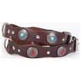 thumbnail image 5 of Leather Dog Collar Wide Blue Stone Leather Collar with Round Rivets Available in, 5 of 5