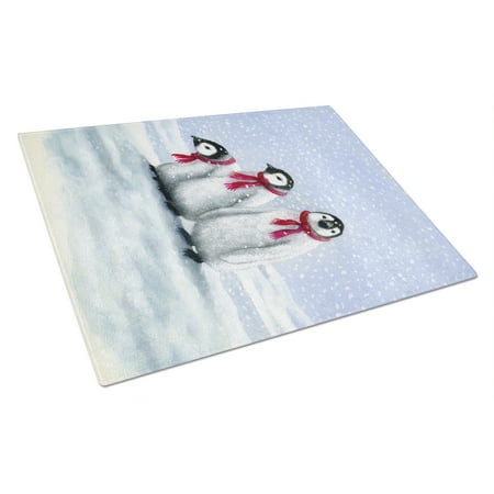 

Carolines Treasures BDBA0419LCB Penguins by Daphne Baxter Glass Cutting Board Large 12H x 16W multicolor