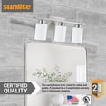 thumbnail image 5 of Sunlite Modern Vanity Light Fixture, Cylinder-Shaped Frosted Glass Shade, Medium Base (E26) Socket, Standard A19 (100W Max), Brushed Nickel, 5 of 5