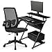 thumbnail image 3 of MoNiBloom Computer Desk and Chair Set, Comfy Swivel Task Chair Adjustable Height Breathable Mesh Study Chair, Standing Portable Laptop Workstation Table for Living Room Bedroom, 3 of 4