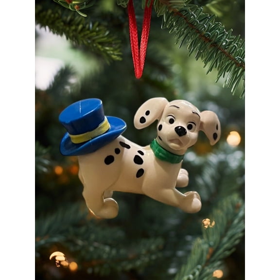 ORNAMENT 101 Dalmatians Holiday Blue Hat on Tail Disney Figurine Charm