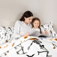 thumbnail image 4 of Feelyou Cartoon Skeleton Full Size Comforter Sets, Happy Halloween Pumpkin Bedding Comforter Set, White, Halloween Reversible, 3-Piece, 1 Comforter and 2 Pillowcases, 4 of 7