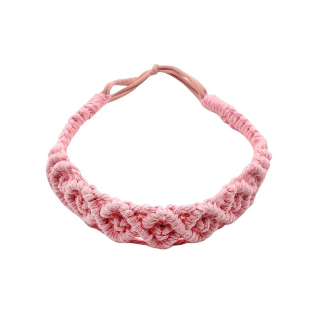 Diadema tejida para mujer, boho elástica, talla inconfundible, banda para el cabello de moda casual, accesorios para el cabello para ejercicio Rosado Yinane bandas para el cabello tejidas a mano