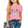 thumbnail image 2 of MKOSPLRT 4th of July Shirts Girl 2-13 Years Red White and Blue USA Flag Tee Shirt Short Sleeve Crew Neck Summer Tshirts for Girl Boy, 2 of 4
