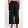 thumbnail image 3 of Women's Plus Size Gauze Knit High Waisted Straight Leg Pants, 3 of 4