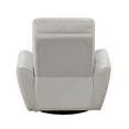 thumbnail image 4 of Jessica 39 Inch Swivel Glider Chair- Gray- Top Grain Leather- Solid Wood, 4 of 6