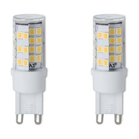 Bulbrite  Pack of (2)  Clear Mini Bi-Pin (G9) LED Bulb 4.5 Watt Dimmable Clear Mini T6 400 Lumens, 2700K, and 80 CRI