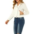 thumbnail image 5 of MODA NOVA Juniors Notched Lapel Long Sleeves Asymmetric Zip Moto Denim Jacket, 5 of 6