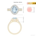 thumbnail image 5 of ANGARA Natural Oval 2.2 ct Aquamarine Split Shank Halo Ring with Diamonds in 14K Yellow Gold for Women (Size-10x8mm) | March Birthstone, Anniversary, Jewelry Gift for Women | Natural Aquamarine Ring, 5 of 9