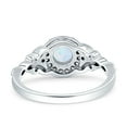 thumbnail image 3 of Art Deco Round Women Engagement Ring Lab Created White Opal 925 Sterling Silver, 3 of 5