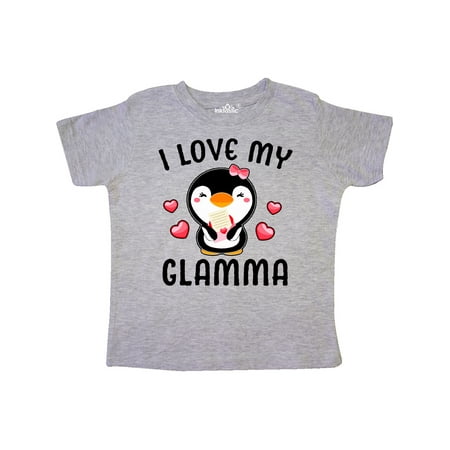 

Inktastic I Love My Glamma with Cute Penguin and Hearts Gift Toddler Toddler Girl T-Shirt