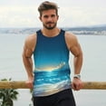 thumbnail image 6 of Pofeuu Night Sky Beach Scene Print Men's Workout Tank Tops Sleeveless Muscle Gym Shirt Quick Dry-4X-Large, 6 of 7