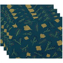 Simply Daisy 18" x 14" Spring Blooms Floral Print Placemats, Set of 4