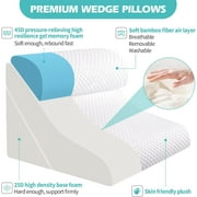 Wedge Pillow for Sleeping, Orthopedic Bed Wedge Pillow Set, 15-in-1 Adjustable Memory Foam Wedge Pillow Post Surgery, 9 &16 & 20 inch Height 3-in-1 Incline Pillows Wedges for Acid Reflux/Snoring