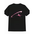 thumbnail image 2 of Men's Casual Graphic T-Shirt - Black With Pink Abstract Print, Round Neck, Short Sleeve, Summer Style, Machine Washable Polyester Blend, 2 of 5