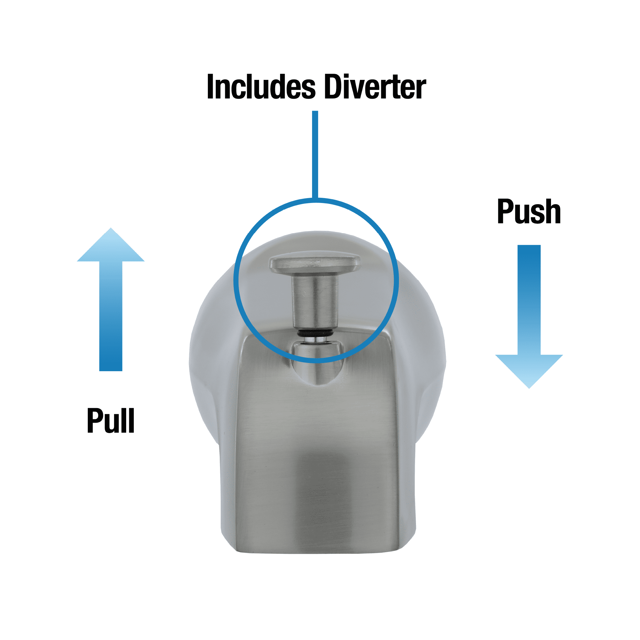 Danco Universal Bathroom Tub Spout with Diverter in Brushed Nickel (89249)
