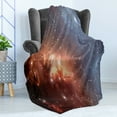thumbnail image 4 of Outer Space Soft Flannel Fleece Throw Blanket, Detailed Image of Nebula Cloud Gas and Dust Universe Astronomy Print, Cozy Plush for Indoor and Outdoor Use, 70" x 90", Burnt Orange Blue, by Ambesonne, 4 of 5