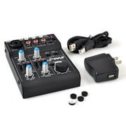 Pyle PAD20MXU - 5-Channel Professional Compact Audio DJ Mixer With USB Interface