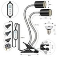 thumbnail image 6 of Mosey Reptile Heat Lamp Holder Dual-Head with 2/4/6H Cycle Timer Gooseneck Adjustable Turtles Lizards Snakes UVA/B Basking Light Bulb Metal Clip Rack, 6 of 8
