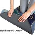 thumbnail image 3 of Blue Green Gold Marble Pattern Hot Yoga Mat Towel Non Slip for Hot Yoga - Quick-Drying Yoga Mat Cover with 4 Corner Pockets with Travel Bag - Hot Yoga Towel Non Slip 74"x26", 3 of 6
