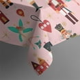 thumbnail image 5 of Pink Christmas Nutcracker Pattern Square Tablecloth,Waterproof Square Table Cover,Wipeable Spillproof Washable Table Cover for Home Kitchen Party Decor 60"x60"(152x152cm), 5 of 6
