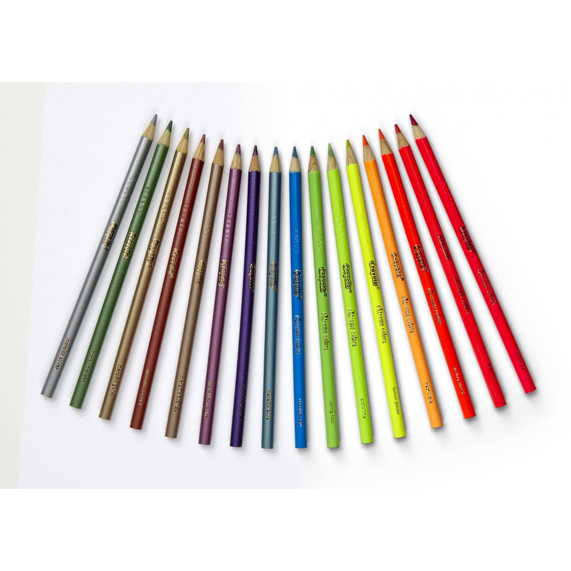 Crayola Color Art Pencils With Edge Multicolor 16 NonToxic Neons Metallics 