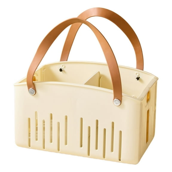 BIZHUA Portable Shower Caddy Plastic Shower Basket Tote with Handles Removable Divider Cleaning Caddy Storage Organizer for Bathroom College Dorm, One Portable Storage Basket