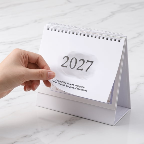 LOLIPPYY Large Monthly Desk Calendar 2026 to 2027 Grey Paper Desk Calendar for Tabletop